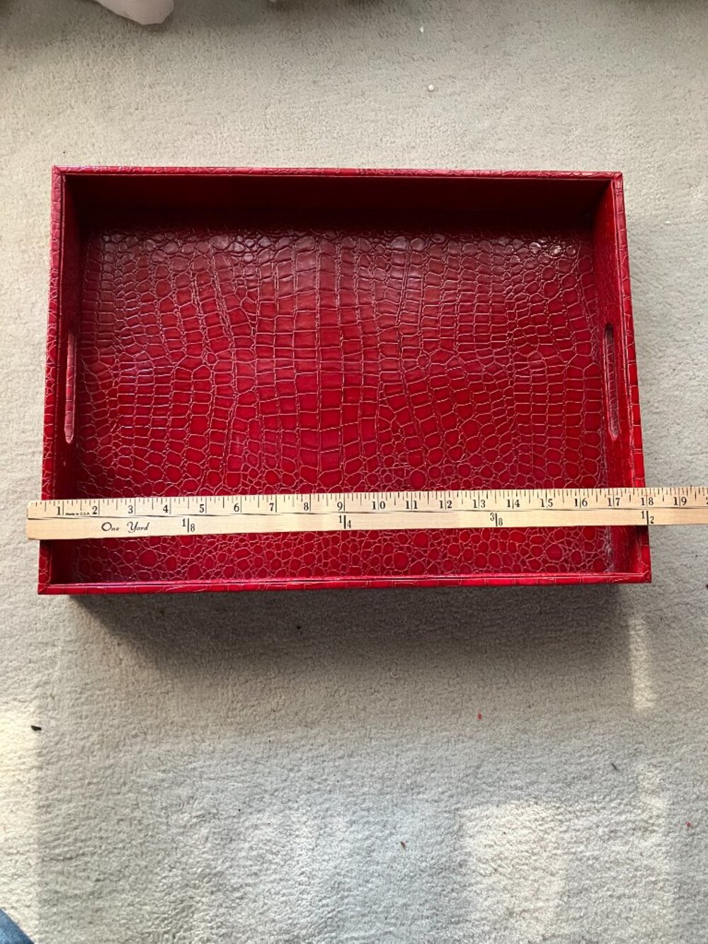 Red Tray with Handles - Picture 5 of 7